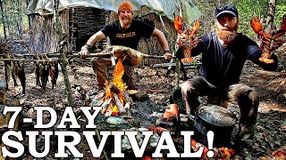 Catch and Cook Survival Challenge  100 WILD Food SURVIVAL Challenge [upl. by Madlen]