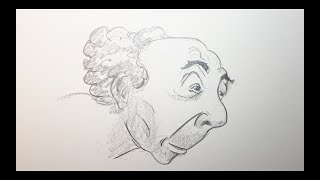 HOW TO DRAW like Honoré Daumier  head 34 view  0069 [upl. by Labinnah]