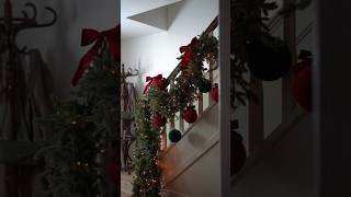 How to create a festive staircase 🎀🎄✨Howto BandQ ChristmasDIY [upl. by Ateinotna]