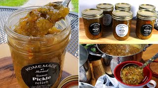 The best Homemade Sweet Pickle Relish Home Canning stepbystep [upl. by Htenay]