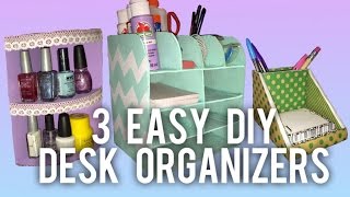 3 EASY DIY Desk Organizer Ideas [upl. by Harriette]