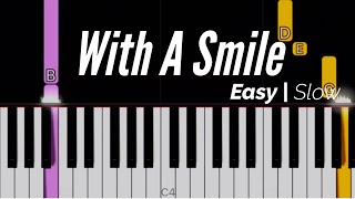 With A Smile  Eraserheads  Easy Piano Tutorial [upl. by Yenrab]