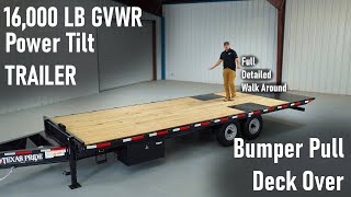 16k LB GVWR Bumper Pull Deck Over Power Tilt Trailer  FULL WALK AROUND [upl. by Fidelity126]