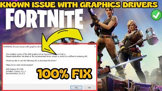 Known issue with graphics drivers AMD NVIDIA Fortnite FIX [upl. by Lednar]