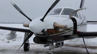 Piper Jetprop short takeoff from snowy Suwalki [upl. by Shrier]