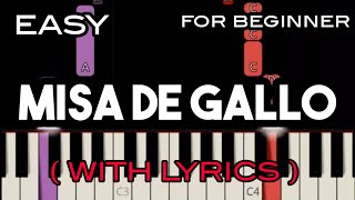 MISA DE GALLO  LYRICS   IVY VIIOLAN  SLOW amp EASY PIANO [upl. by Ennylyak312]