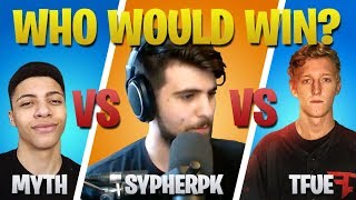 SypherPK 1v1 Battles Tfue and Myth Fortnite Battle Royale [upl. by Ardnassela]