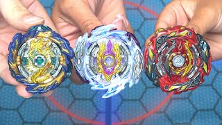 WORLD SPRIGGAN vs RAGE LONGINUS vs MIRAGE FAFNIR  Beyblade Burst Super King ベイブレードバーストスーパーキング [upl. by Kokoruda752]