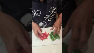 Slicing Green and Red Bellpepper short utubeshort satisfying [upl. by Nydia]