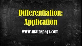 Differentiation Application [upl. by Gladis584]