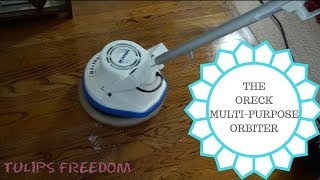 BUFFING OUR HARDWOOD FLOORS WITH THE ORECK MULTI PURPOSE ORBITER  HOW DID IT DO [upl. by Freytag]