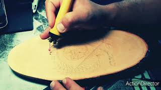 Pyrogravure sur bois Pyrography  UHD Hyperlapse [upl. by Akcirret]