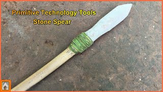 Primitive Technology Tools  How To Make Stone Spear [upl. by Berwick304]