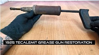 1925 Tecalemit Grease Gun Restoration  Old Rusty Grease Gun Perfect Restoration [upl. by Lynnet]