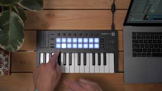 Velocity Sensitive Pads  Launchkey Mini  Novation [upl. by Oribelle]