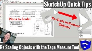 How to ReScale Your Model in SketchUp  Using the Tape Measure Tool to Adjust Scale [upl. by Codel]