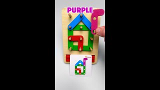 Building a House 🏠 on a Peg Board  Fun kidslearning [upl. by Tabb]