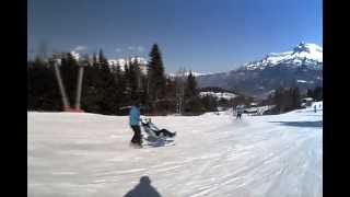 French adaptive ski for person with heavy disability and elderly in Combloux  part 01 2013 [upl. by Massiw]