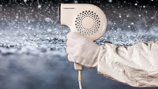 Hair Dryer Sound 33 and Rain and Thunder  ASMR  1 Hour White Noise [upl. by Boru]