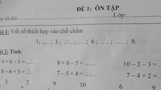 Toán Lớp 1 Đề Thi Giữa Học Kì Môn Toán  Đề Số 1 [upl. by Tnecniv232]