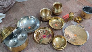 Madurai Mahalaxmi MetalsTraditional Brassware CollectionsRailAhdukkuIdly Pathiram Brass Sevainazhi [upl. by Ennoira]