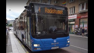 Sweden Stockholm ride with bus No 4 from Södra Station to Fridhemsplan [upl. by Inoek]