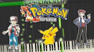 Pokemon Red Blue Yellow  Trainer Battle Theme Piano Tutorial Synthesia [upl. by Ilhsa]