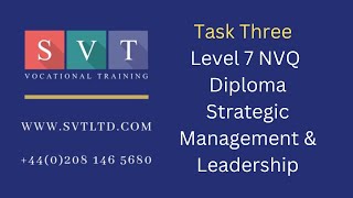 Task 3 of the Level 7 NVQ Diploma in Strategic Management amp Leadership [upl. by Idelle]