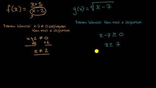 Fonksiyonların Tanım Kümesini Bulma Matematik Cebir 1 [upl. by Knutson]