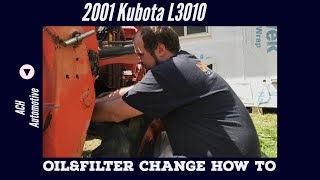 Kubota L3010 Oil and Oil Filter Change  Fuel Filter Replacement [upl. by Nitfa109]