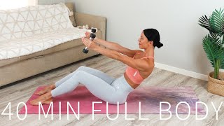 40 MIN FULL BODY WORKOUT  Pilates with Weights amp Band [upl. by Kaile]