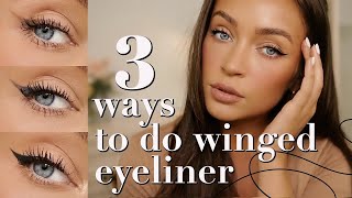 how to WINGED LINER pencil eyeshadow amp liquid methods for the perfect wing [upl. by Armillia]