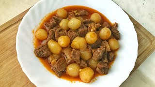 Etli Soğan Yahnisi Tarifi Soğan Yahnisi Etli Yemekler Ana Yemekler Beef Stew With Shallots [upl. by Ainyt]