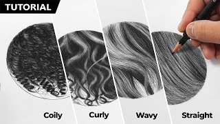 How to Draw All Types of Hair  EASY for BEGINNERS [upl. by Mailand704]