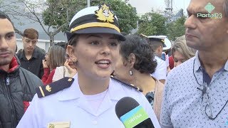 1Âª turma de alunas da Escola Naval embarca para viagem de 5 meses de Guardas Marinha [upl. by Idonna526]