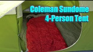 Setup and Review Coleman Sundome 4Person Tent [upl. by Clarita]