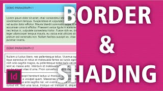 Paragraph Border and Shading in InDesign [upl. by Catina921]