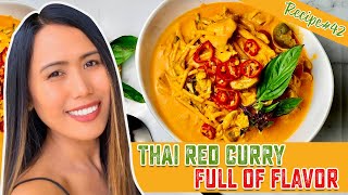 THAI RED CURRY WITH CHICKEN RECIPE  COOKING SIMPLY DELICIOUS [upl. by Eidda233]