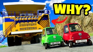 Testing TINY CARS vs The Massive BELAZ on a Mountain in BeamNG Drive Mods [upl. by Clerissa]