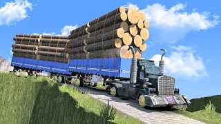 Overloaded Trailer  the most dangerous road  Euro Truck Simulator 2 [upl. by Heman]