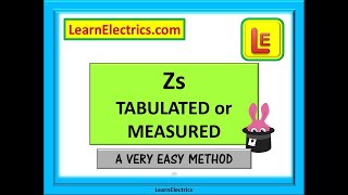 Zs  TABULATED or MEASURED An easy method to calculate the Zs values without the books [upl. by Buckels]