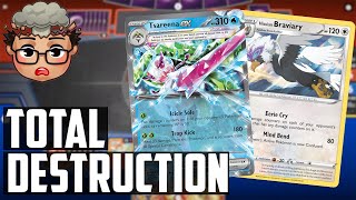 Tsareena ex and Hisuian Braviary DESTROY OPPOSING DECKS  Pokemon TCG Deck List  Matches [upl. by Wescott]