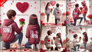 Rose Day Ai Photo Editing  Rose Day Ai Image Generator  Happy Rose Day Name Video Editing  Bing [upl. by Llenol448]