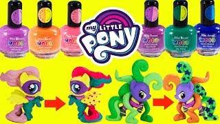 DIY My Little Pony POWER PONIES Color Changing MAKEOVER Mood NAIL POLISH Toys [upl. by Kendry]