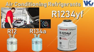 Air Conditioning Refrigerants Types R12 R134a R1234yf II Automotive AC refrigerants [upl. by Aynotan]