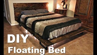 DIY Modern Floating Bed with Metal Legs [upl. by Giustino]