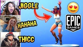 Ninja amp FEMALE STREAMERS React To JIGGLE CALAMITY SKIN JUBILATION [upl. by Jacinta]