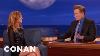 Heather Graham amp Conan Talk Murder  CONAN on TBS [upl. by Nanahs217]