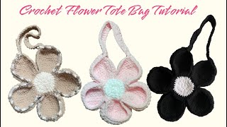 CROCHET FLOWER TOTE BAG TUTORIAL [upl. by Sucirdor]