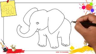 How to draw an elephant SIMPLE amp EASY step by step for beginners [upl. by Fortunna985]